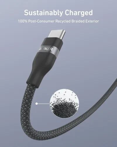 Anker USB-C-auf-USB-C-Kabel (3 ft / 6 ft, 240W, Upcycled-Braided)