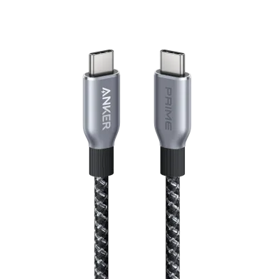Anker Nano 75W biloplader og Anker Prime USB-C til USB-C-kabel (240W, upcycled-flettet)