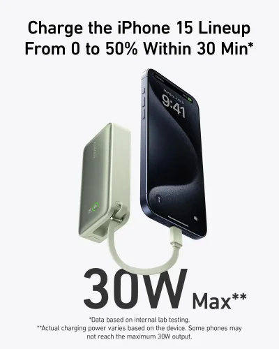 Anker Nano Power Bank (30W, Built-In USB-C Cable)