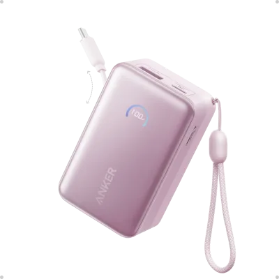 Anker Nano Power Bank (10K, 45W, Built-In Retractable USB-C Cable)