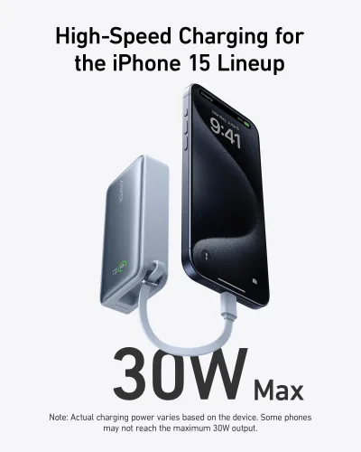 Anker Nano Power Bank (30W, Built-In USB-C Cable)