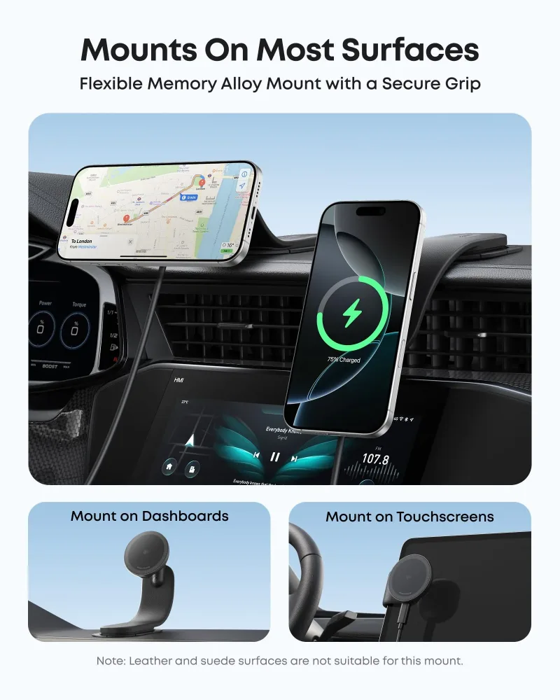 Anker Nano 無線車用充電器（磁吸、可拆式充電板）
