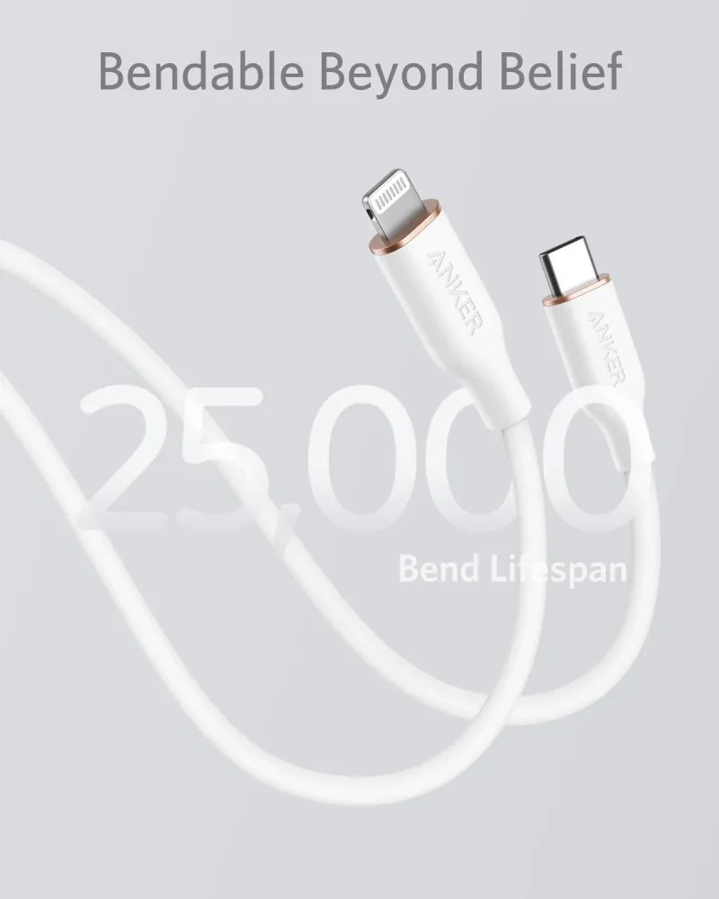 Anker <b>641</b> USB-C 至 Lightning 充電線 (Flow, 3 呎矽膠)