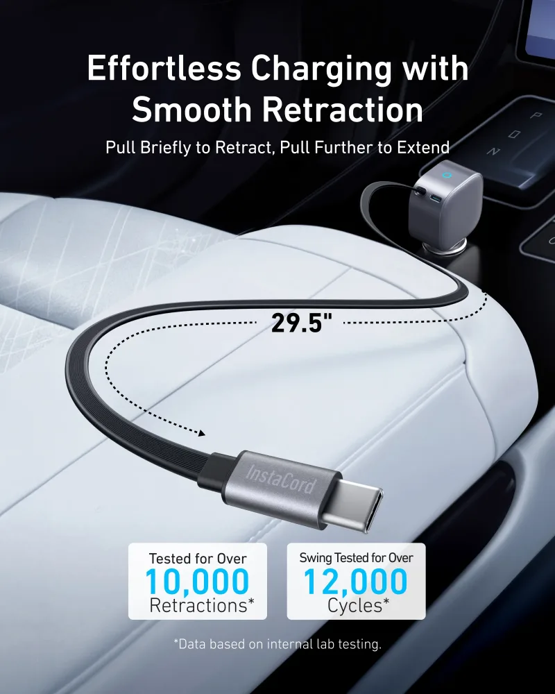 Anker Nano 75W biloplader og Anker Prime USB-C til USB-C-kabel (240W, upcycled-flettet)