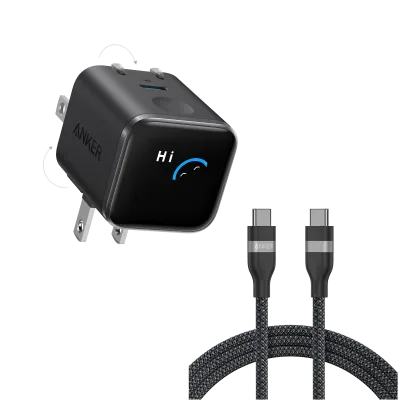 Anker Nano Charger (45W, Smart Display, 180° Foldable)