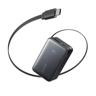 Anker Nano Power Bank (10K, 45W, Built-In Retractable USB-C Cable)