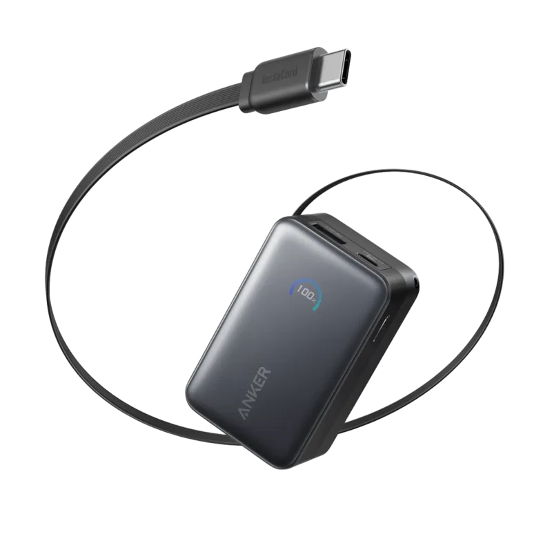 Anker Nano Power Bank (10K, 45W, Built-In Retractable USB-C Cable)