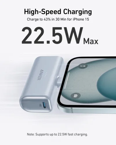 Anker Nano Power Bank reacondicionado (22,5 W, con conector USB-C integrado)
