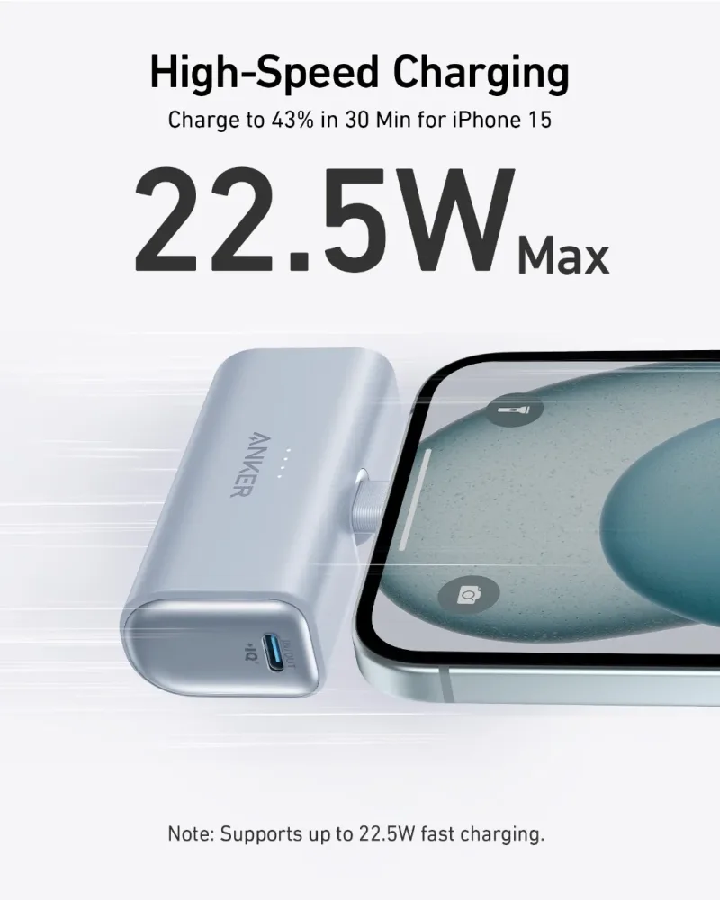 Anker Nano Power Bank reacondicionado (22,5 W, con conector USB-C integrado)