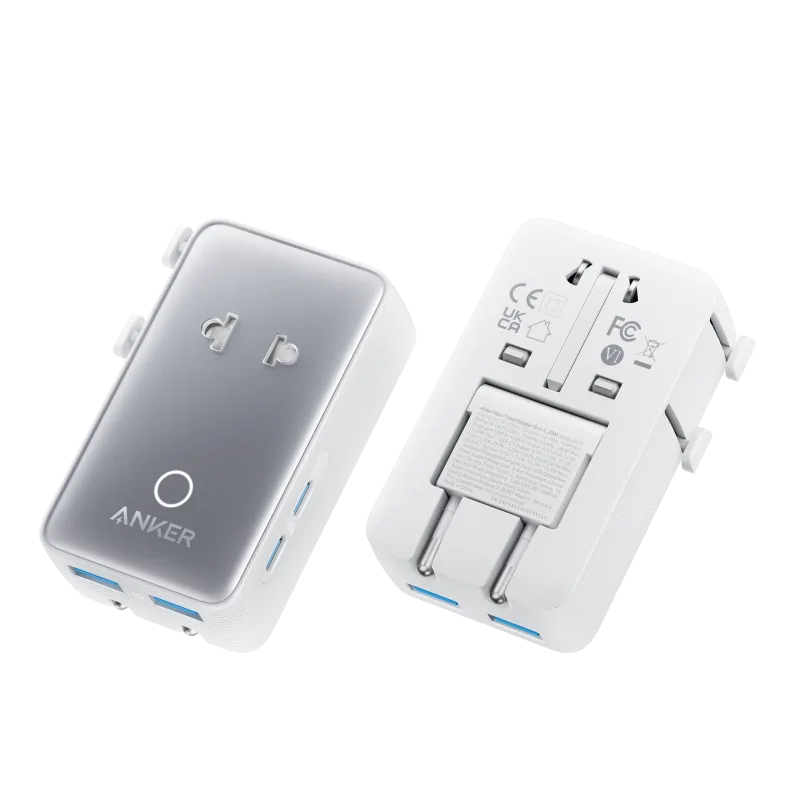 Anker MagGo ワイヤレス充電ステーション（3-in-1、折りたたみ式パッド）とAnker Nano トラベルアダプター（5-in-1、20W、1個入り）
