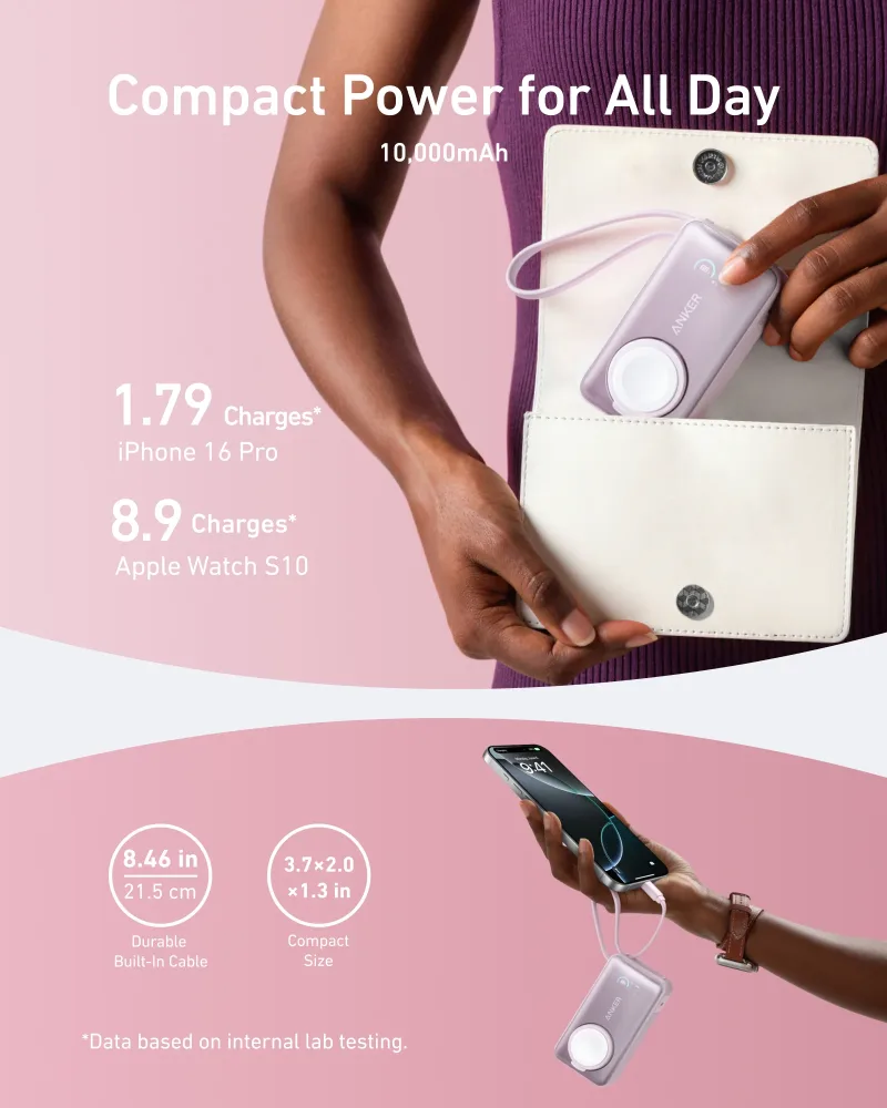 Anker MagGo Power Bank (10K, 35W, For Apple Watch)