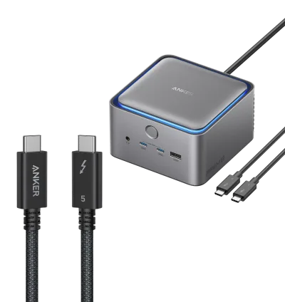 Anker Prime TB5 Docking Station (14-in-1, 8K, Thunderbolt 5 ) and Thunderbolt 5 Cable (3.3 ft, 80Gbps, 240W)