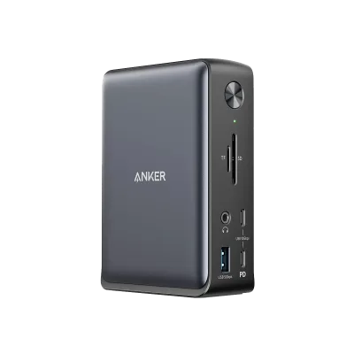 Anker <b>575</b> USB-Cドッキングステーション (13-in-1) & New Nylon USB-C to USB-C 100Wケーブル (10 ft)