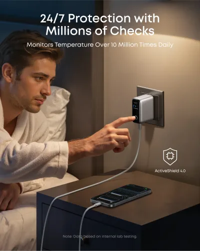 Anker Charger (100W, 3 poorten, Smart Display)