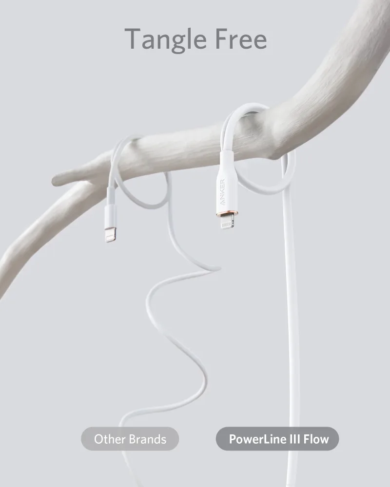 Anker <b>641</b> USB-C 至 Lightning 充電線 (Flow, 3 呎矽膠)
