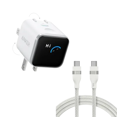 Anker Nano Charger (45W, Smart Display, 180° Foldable)
