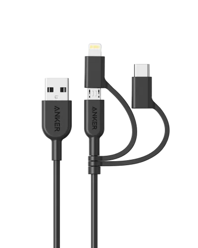 Anker <b>321</b> USB-A to Lightningケーブル（3 ft 3-in-1）