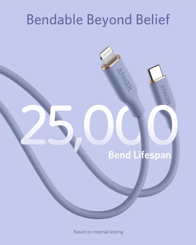 Cabo USB-C para Lightning Anker <b>641</b> (Flow, Silicone)