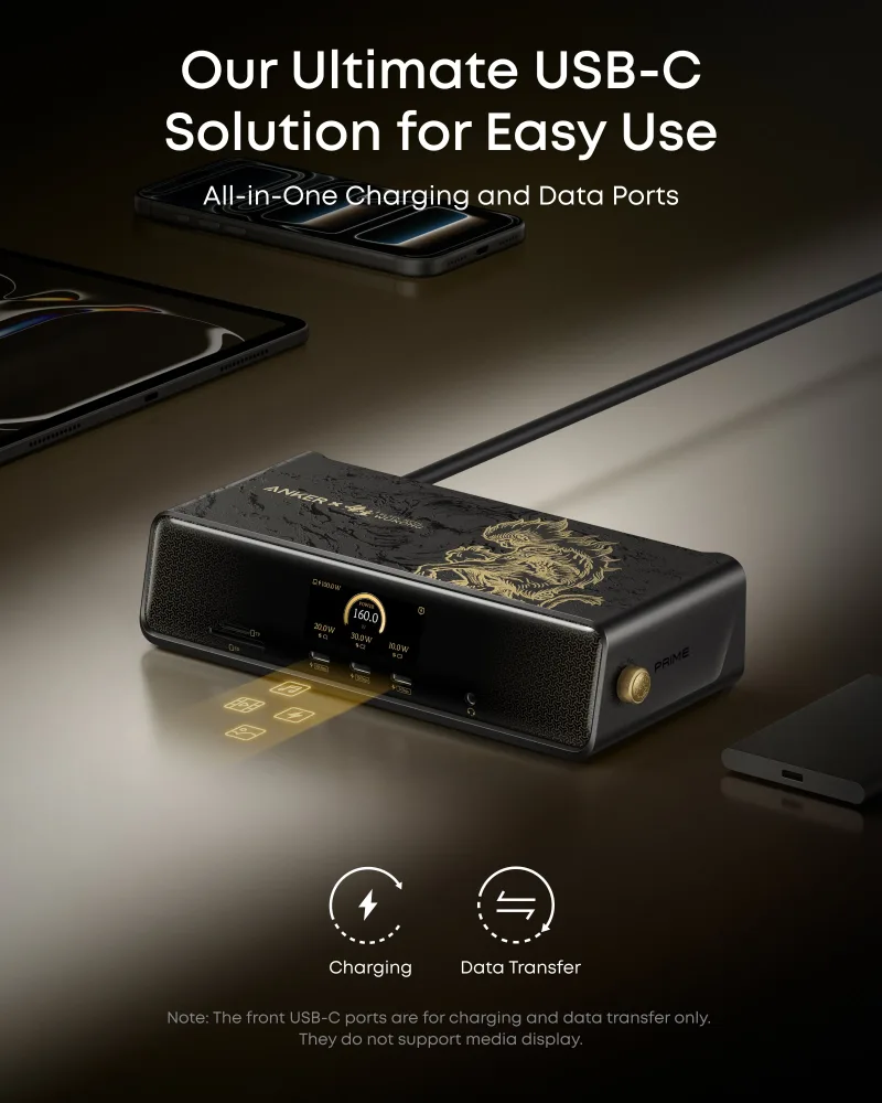 (Anker × Black Myth: Wukong Edition) Anker Prime -telakointiasema (14-in-1, kolmoisnäyttö, DisplayLink) ja DL7400