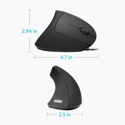 Renoverad Anker ergonomisk optisk USB-ansluten vertikal mus