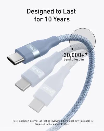 Anker USB-C-auf-USB-C-Kabel (3 ft / 6 ft, 240W, Upcycled-Braided)